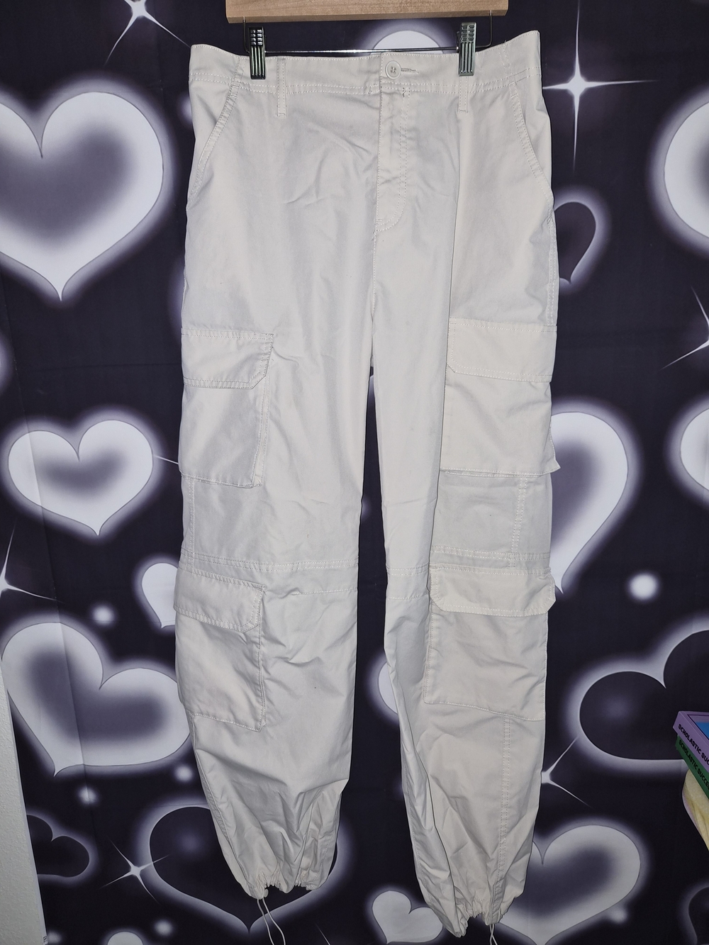 Love Tree Off-White Elastic Waist Pants